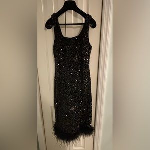 Black Sequin Midi Dress - Fashion Nova
